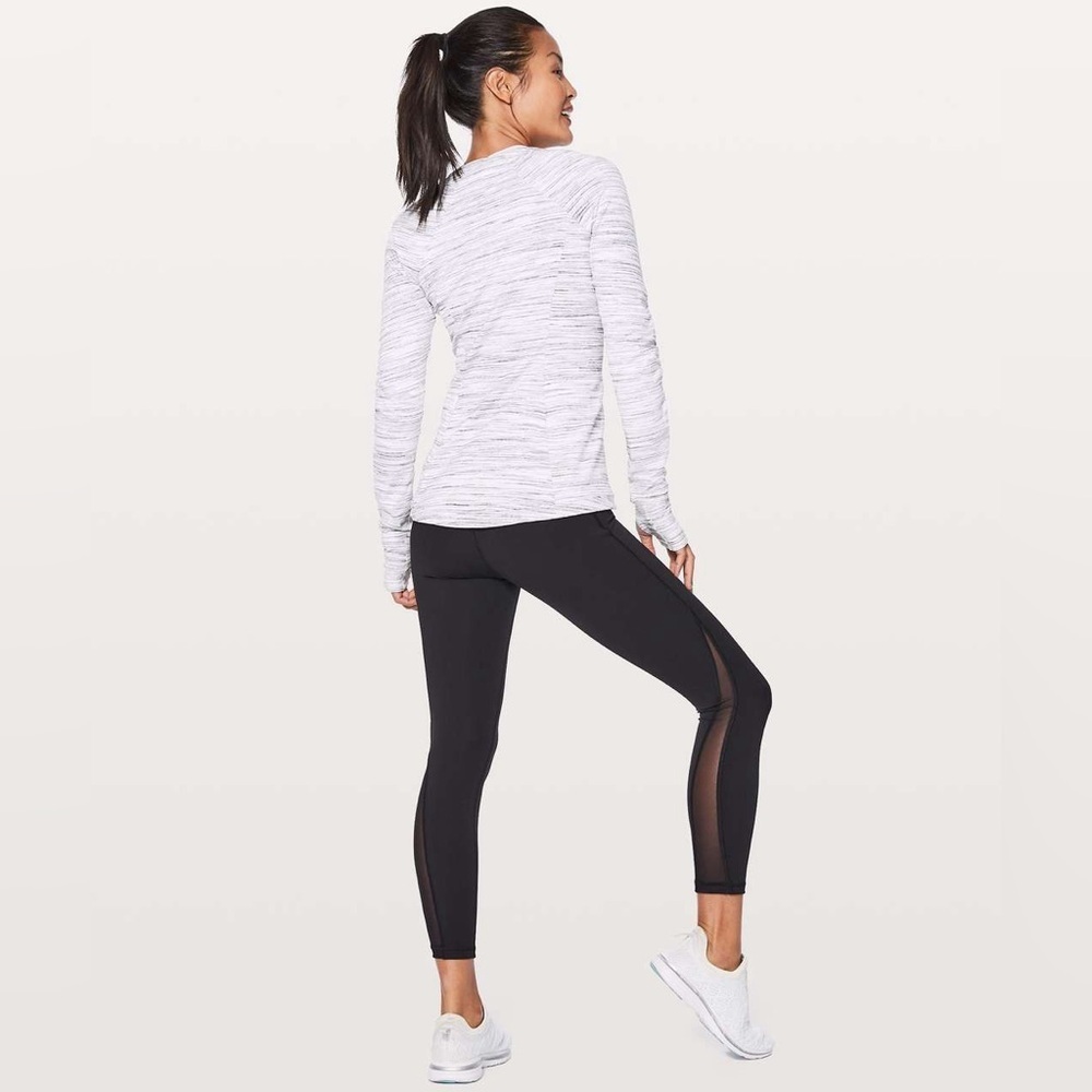 Lululemon Runderful Long Sleeve in Space Dye Camo White Silver Spoon • Size 4 - Picture 2 of 10